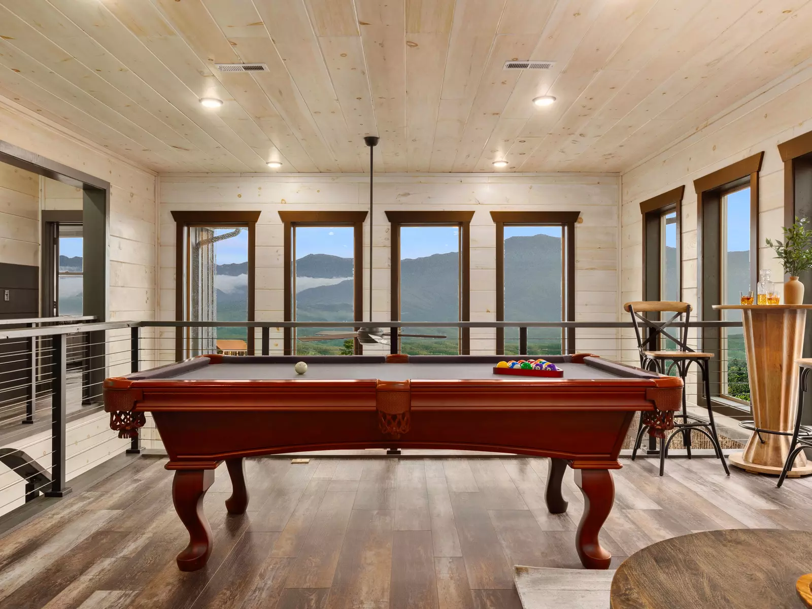 cabin with pool table