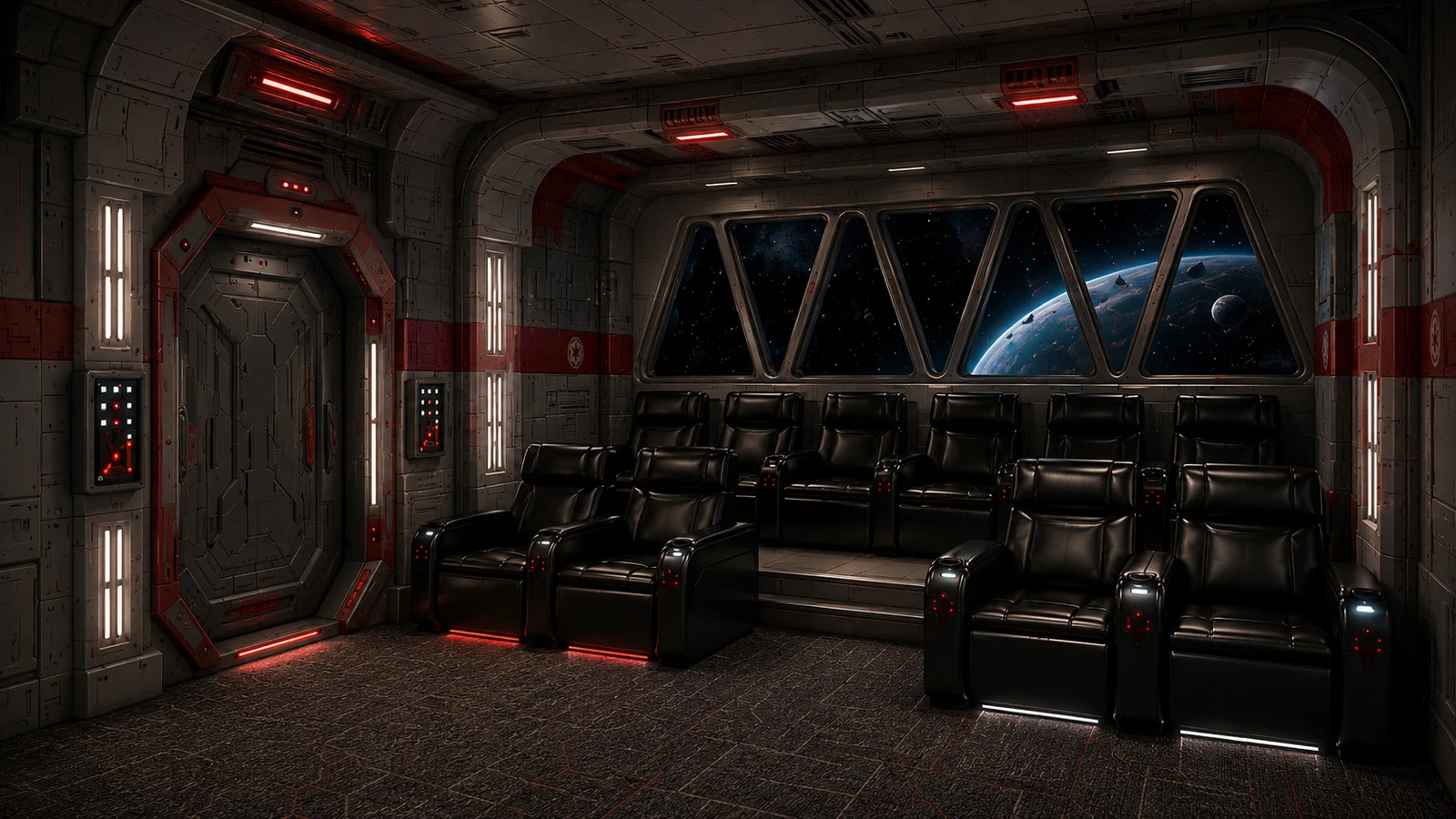 theater room in Star Wars cabin
